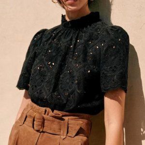 Sezane Lousiah blouse black size 4